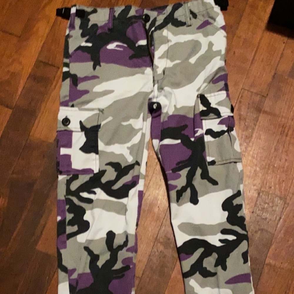 purple camo pants